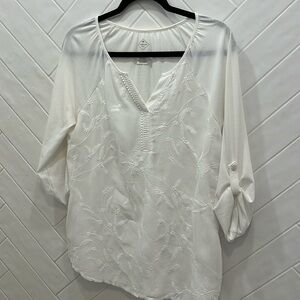 Blouse, white, medium, St. John’s bay